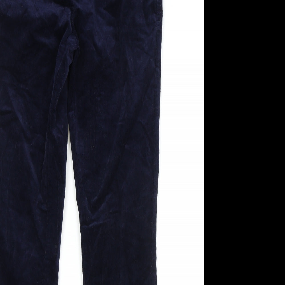 Marks and Spencer Womens Blue Cotton Straight Jeans Size 8 L31 in Regular Zip