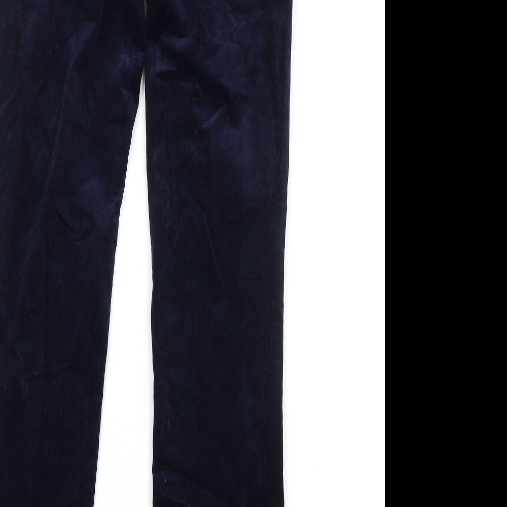 Marks and Spencer Womens Blue Cotton Straight Jeans Size 8 L31 in Regular Zip