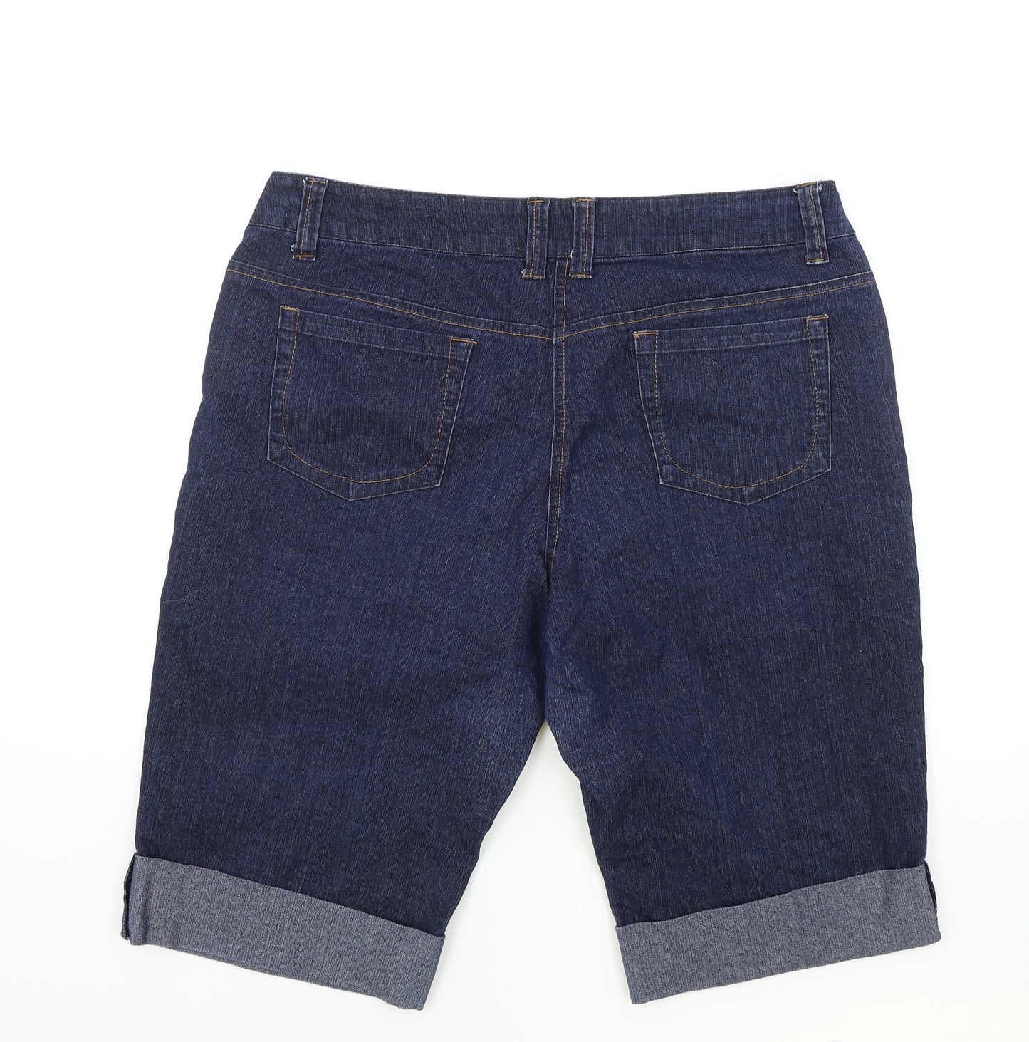 Cherokee Womens Blue Cotton Bermuda Shorts Size 16 L14 in Regular Zip