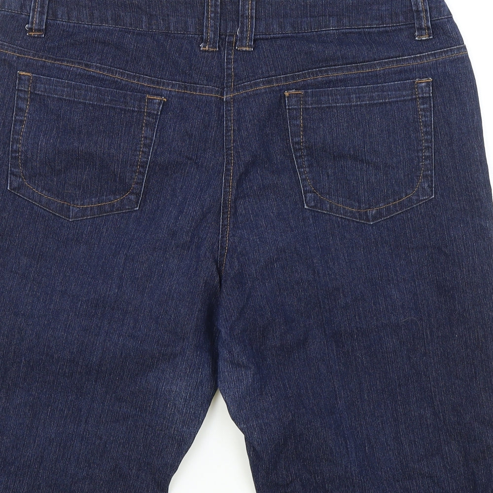 Cherokee Womens Blue Cotton Bermuda Shorts Size 16 L14 in Regular Zip