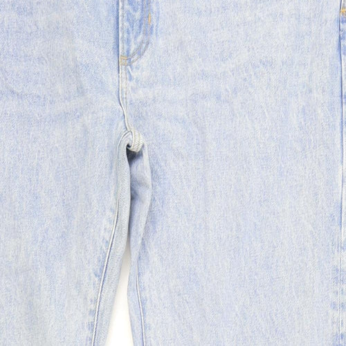 Marks and Spencer Mens Blue Cotton Straight Jeans Size 44 in L33 in Regular Zip