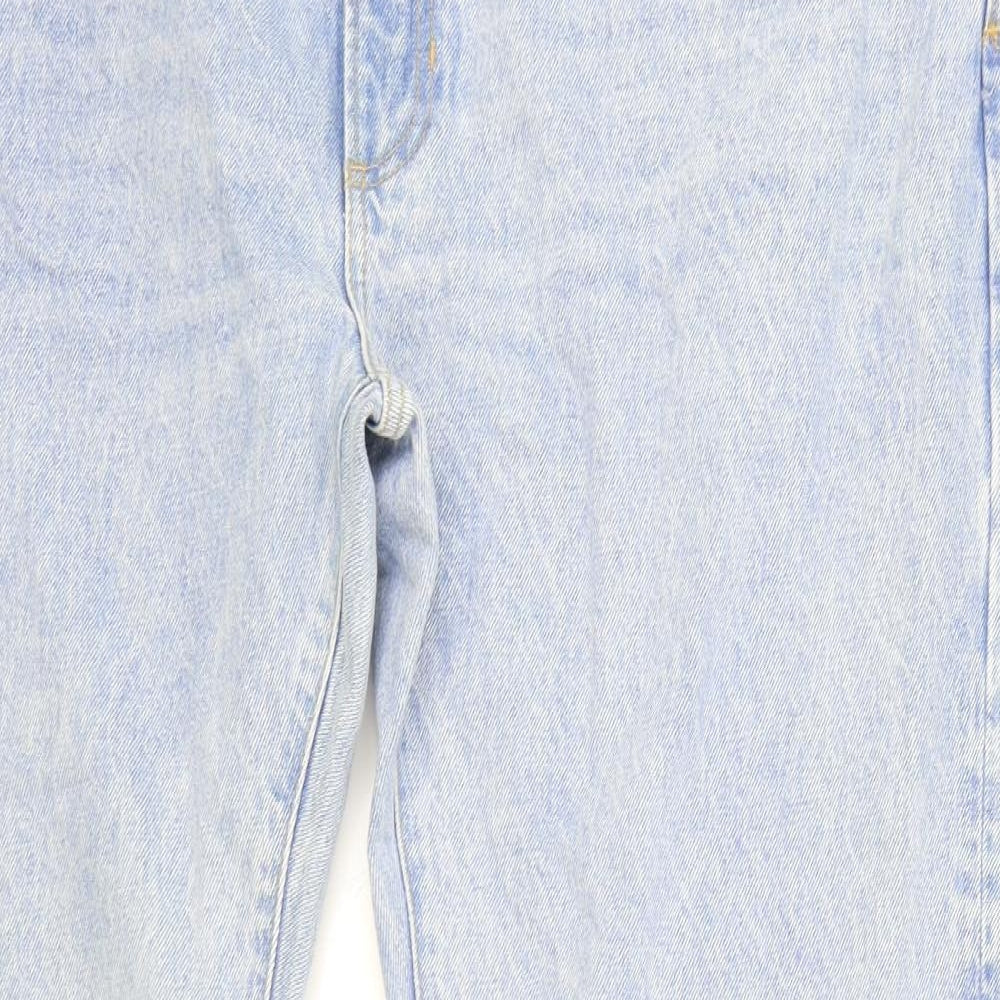Marks and Spencer Mens Blue Cotton Straight Jeans Size 44 in L33 in Regular Zip