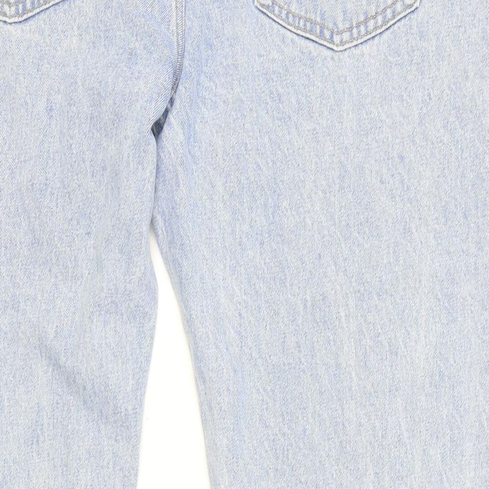 Marks and Spencer Mens Blue Cotton Straight Jeans Size 44 in L33 in Regular Zip