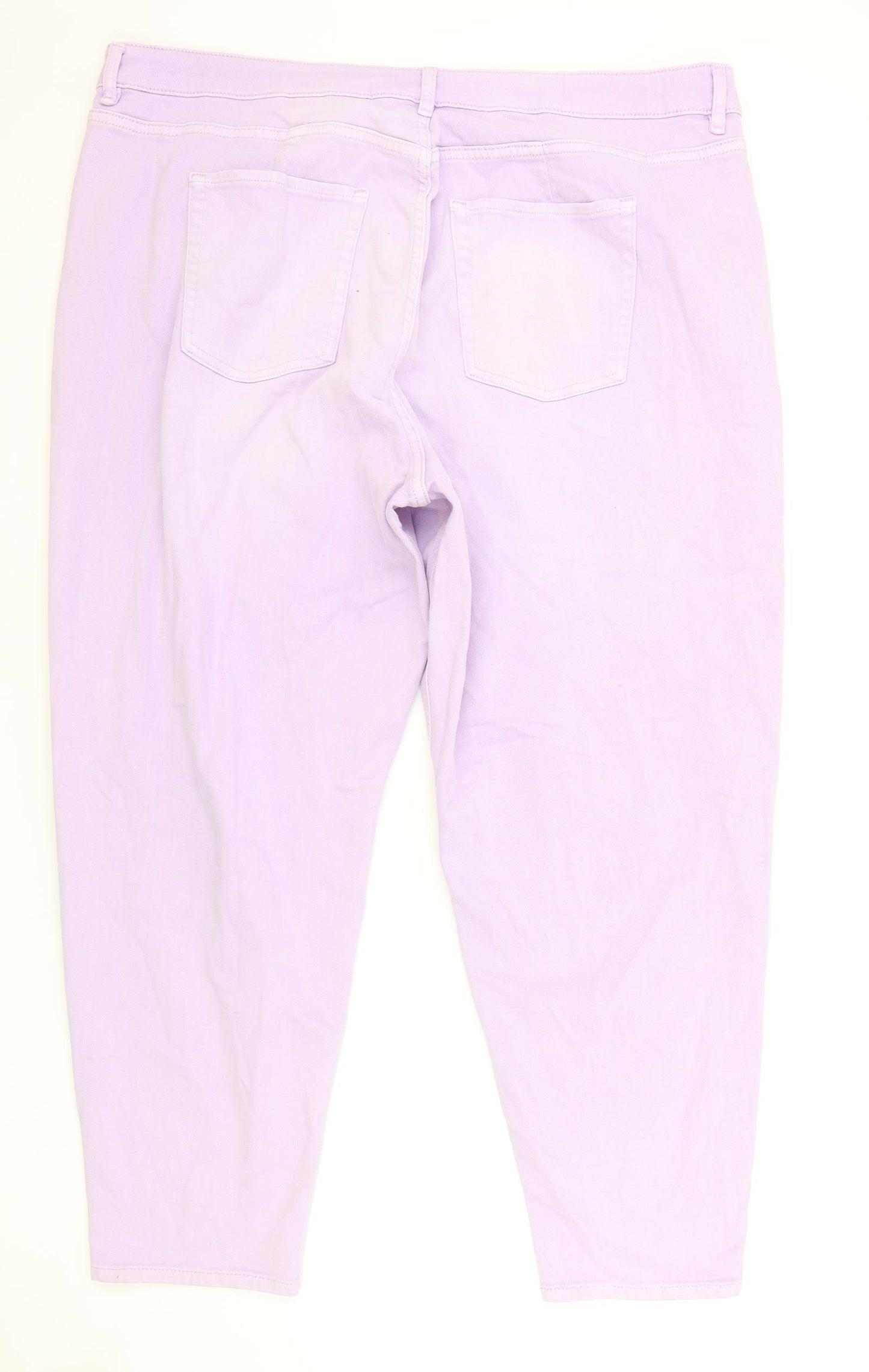 Marks and Spencer Womens Purple Cotton Mom Jeans Size 24 L29 in Regular Zip