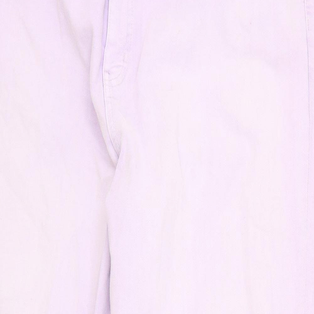 Marks and Spencer Womens Purple Cotton Mom Jeans Size 24 L29 in Regular Zip