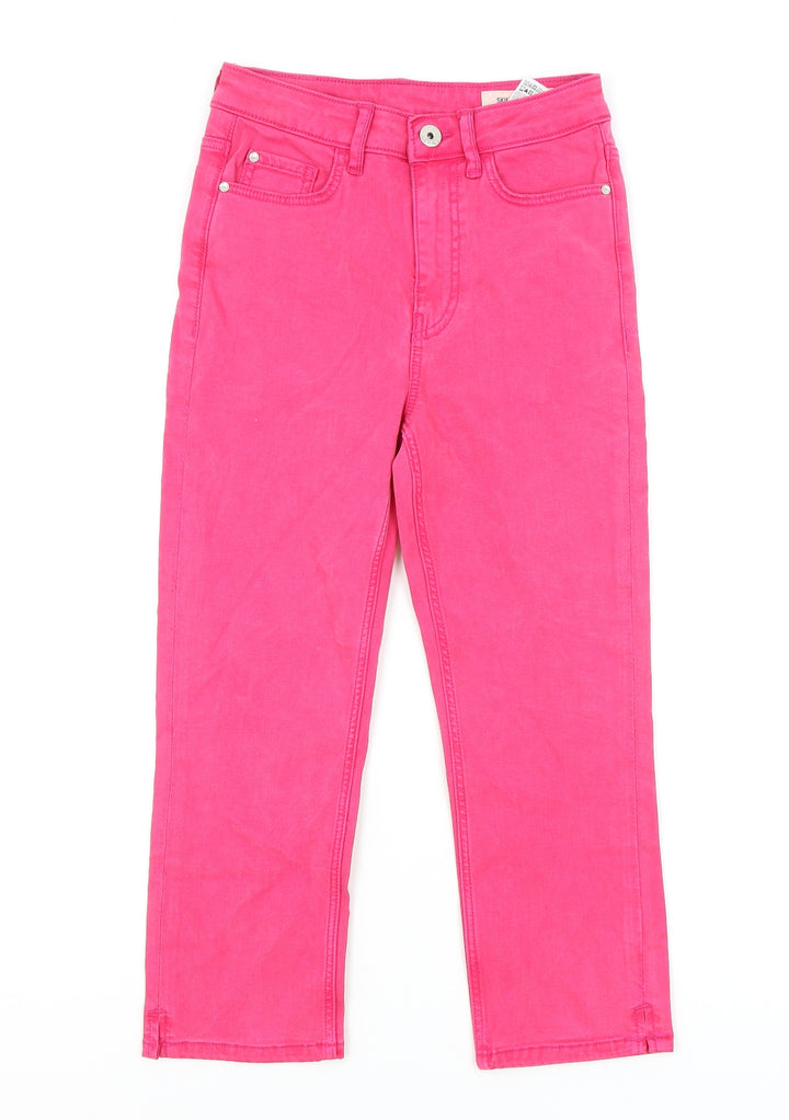 Marks and Spencer Womens Pink Cotton Skinny Jeans Size 6 L21 in Regular Zip