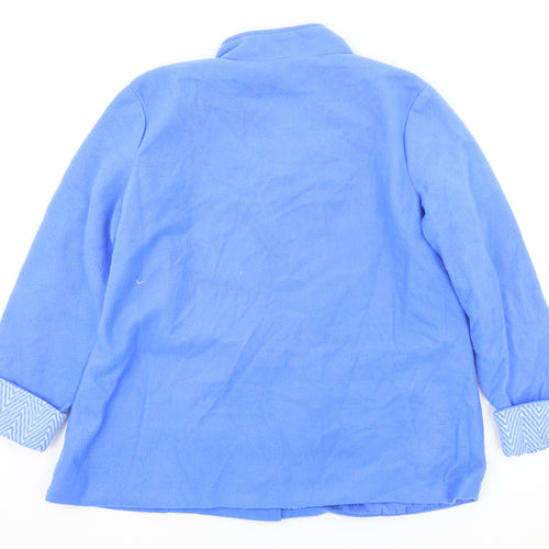 Anne De Lancay Womens Blue Jacket Coat Size L Button