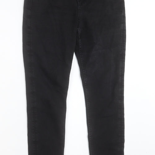 Marks and Spencer Womens Black Cotton Skinny Jeans Size 30 in L27 in Regular Button
