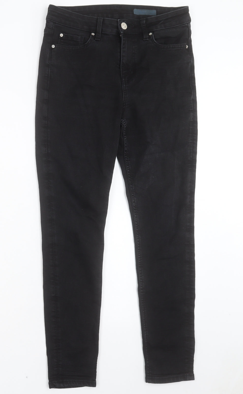 Marks and Spencer Womens Black Cotton Skinny Jeans Size 30 in L27 in Regular Button