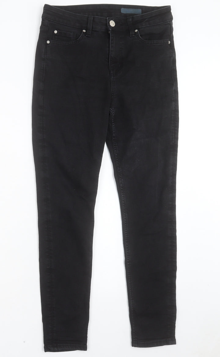 Marks and Spencer Womens Black Cotton Skinny Jeans Size 30 in L27 in Regular Button