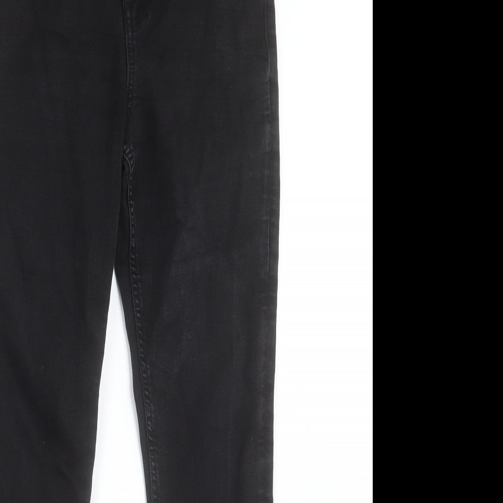 Marks and Spencer Womens Black Cotton Skinny Jeans Size 30 in L27 in Regular Button