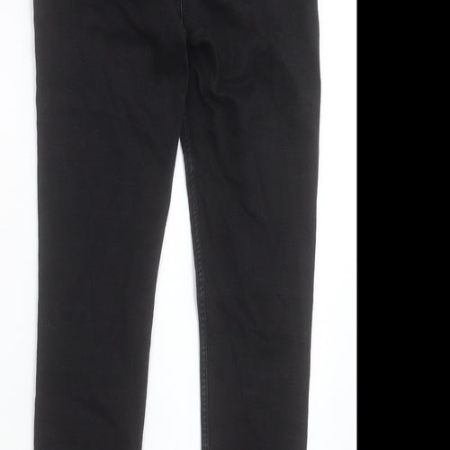 Marks and Spencer Womens Black Cotton Skinny Jeans Size 30 in L27 in Regular Button