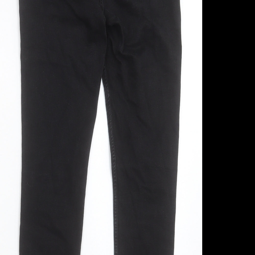 Marks and Spencer Womens Black Cotton Skinny Jeans Size 30 in L27 in Regular Button
