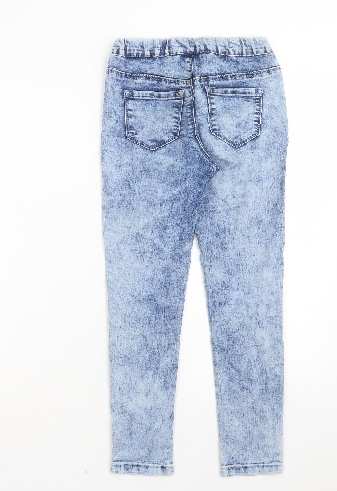 George Girls Blue Cotton Jegging Trousers Size 8-9 Years Regular Pullover