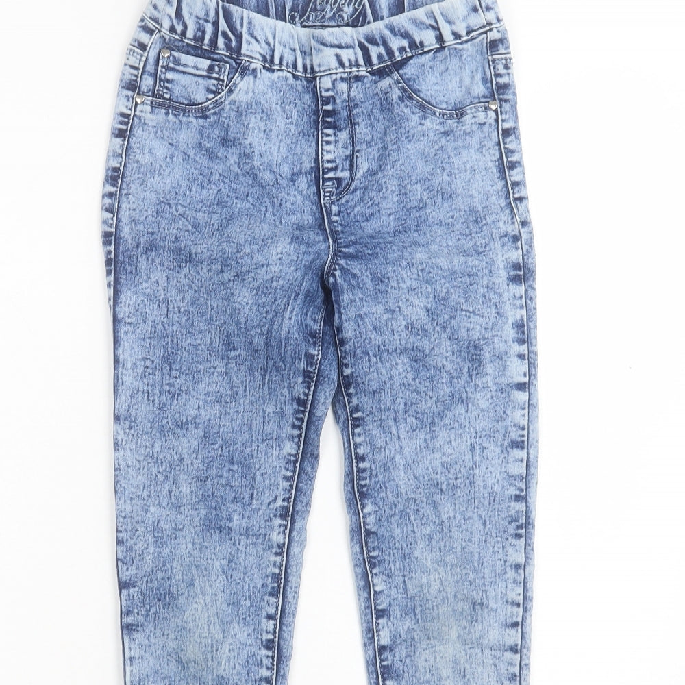 George Girls Blue Cotton Jegging Trousers Size 8-9 Years Regular Pullover