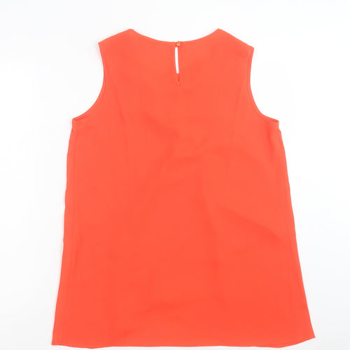 Roman Womens Orange Polyester Basic Tank Size 12 Scoop Neck