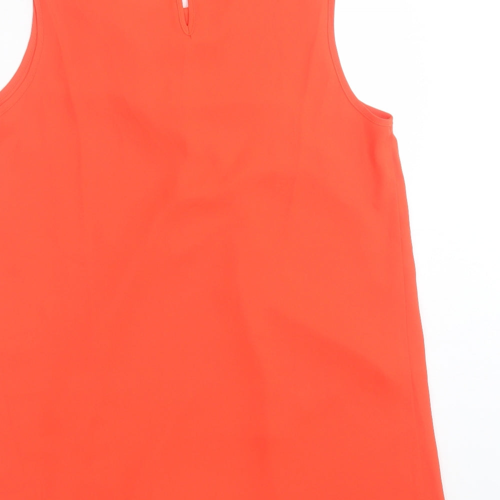 Roman Womens Orange Polyester Basic Tank Size 12 Scoop Neck