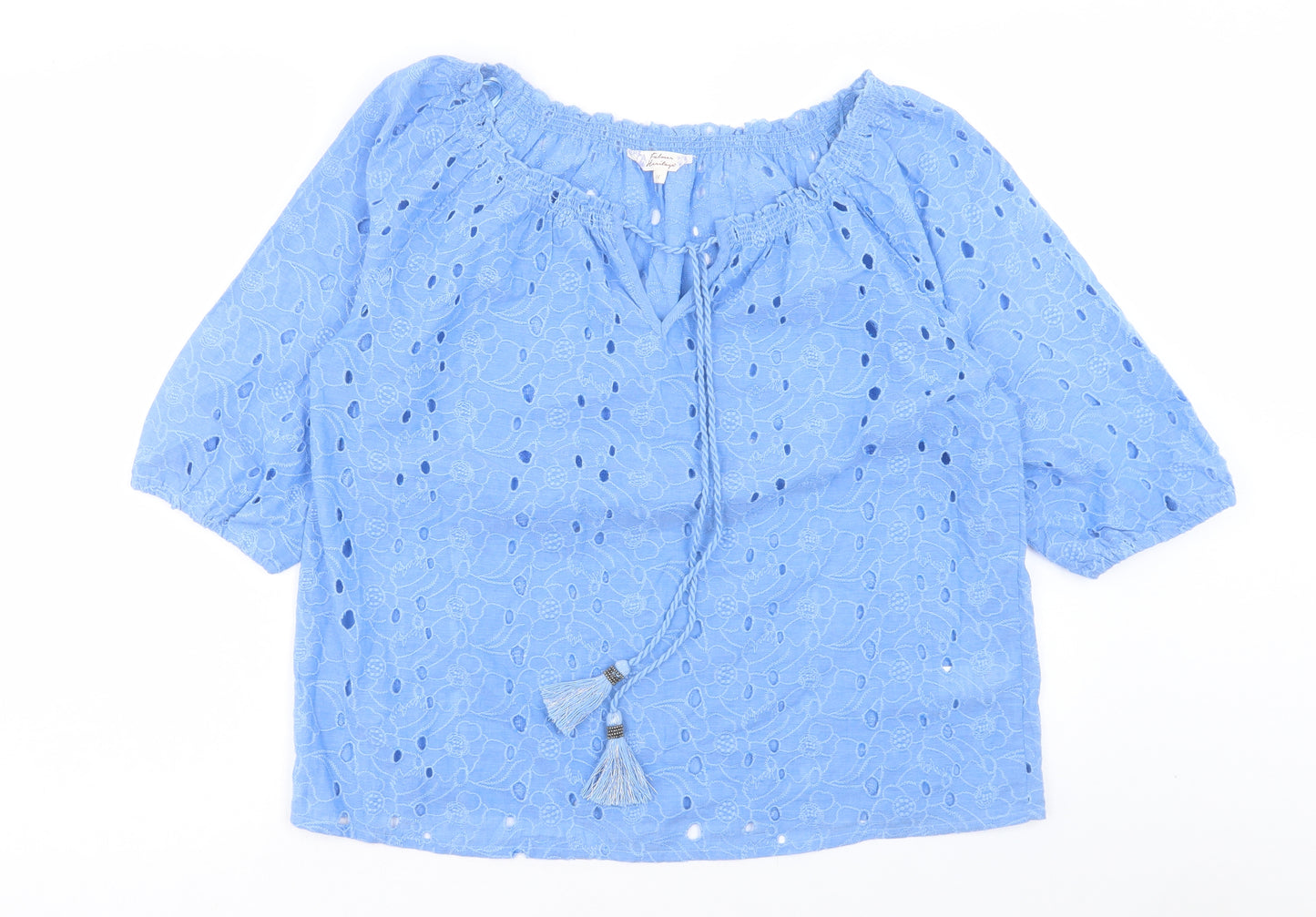 Matalan Womens Blue Cotton Basic T-Shirt Size 16 V-Neck