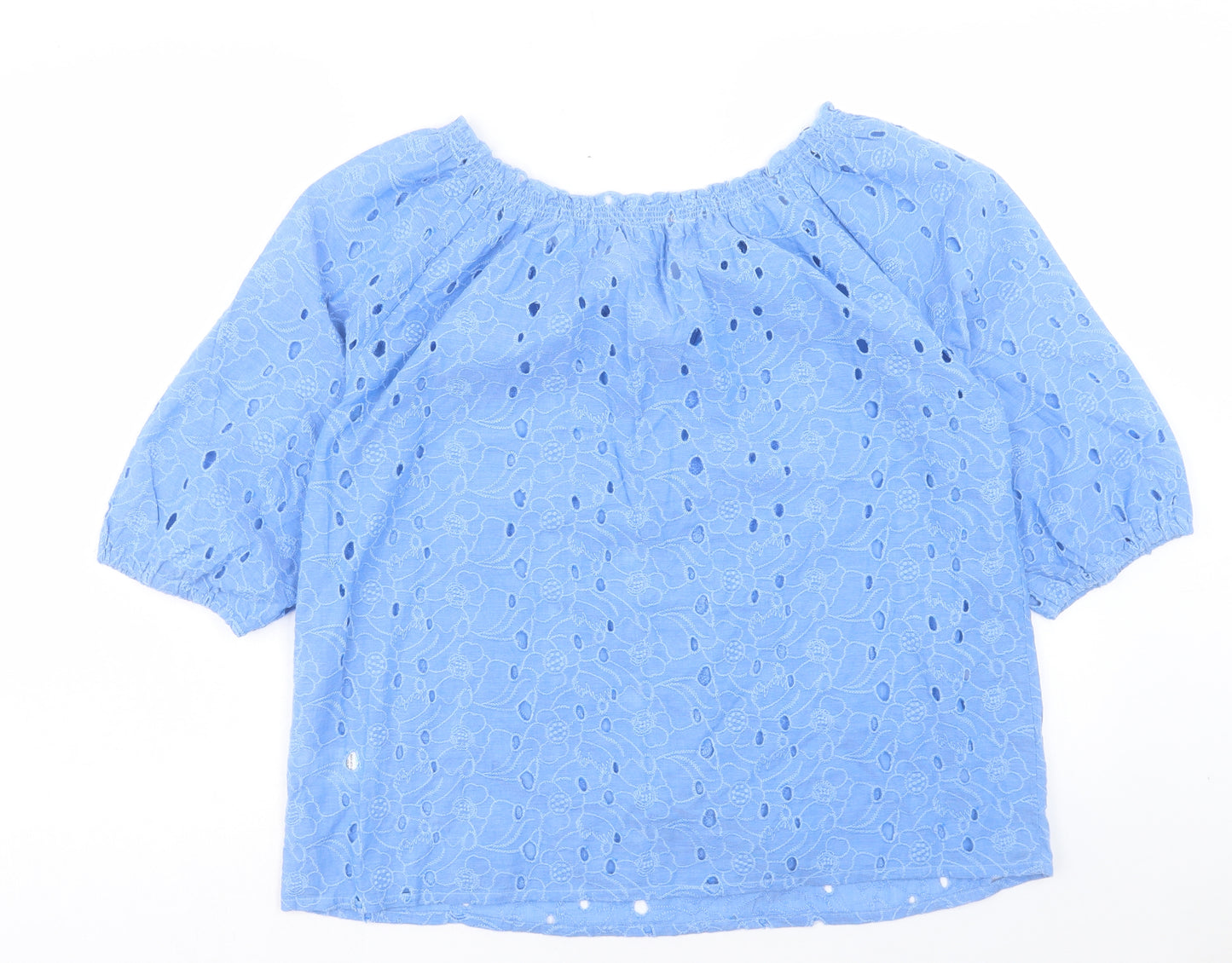 Matalan Womens Blue Cotton Basic T-Shirt Size 16 V-Neck