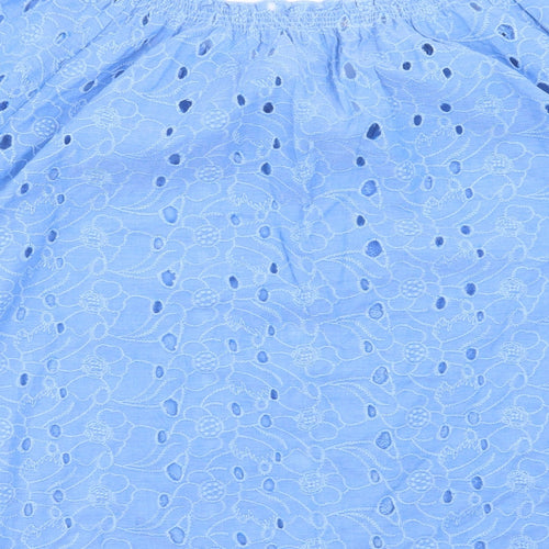 Matalan Womens Blue Cotton Basic T-Shirt Size 16 V-Neck