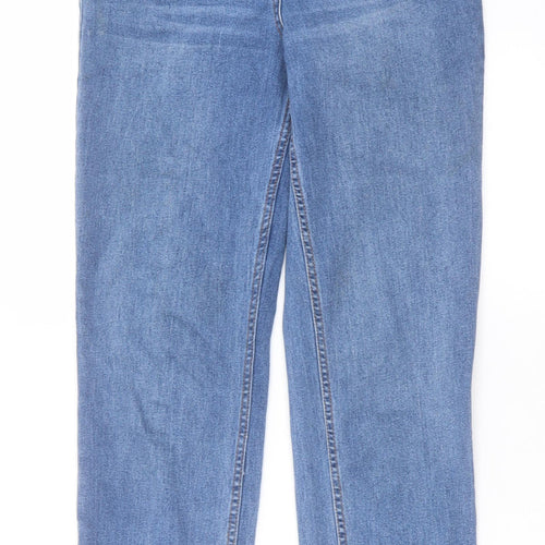 Papaya Womens Blue Cotton Straight Jeans Size 10 L27 in Regular Button