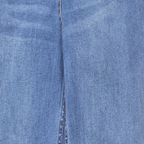 Papaya Womens Blue Cotton Straight Jeans Size 10 L27 in Regular Button