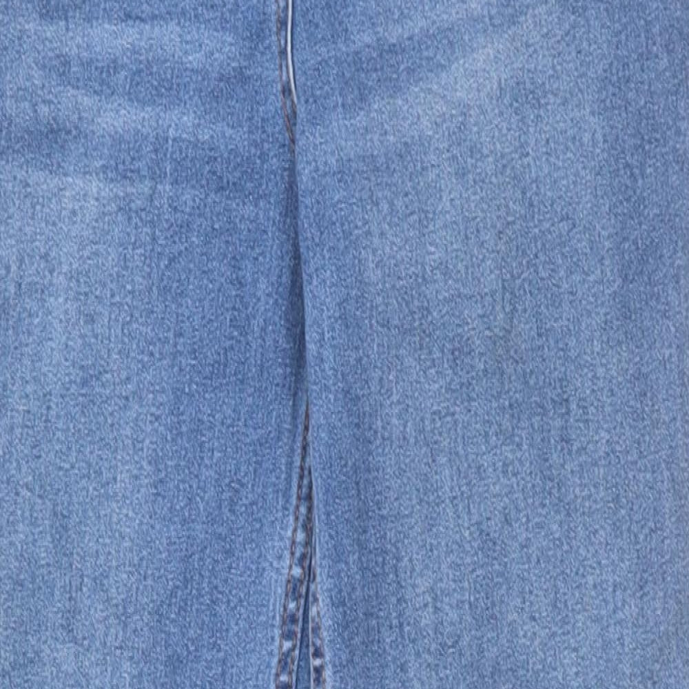 Papaya Womens Blue Cotton Straight Jeans Size 10 L27 in Regular Button