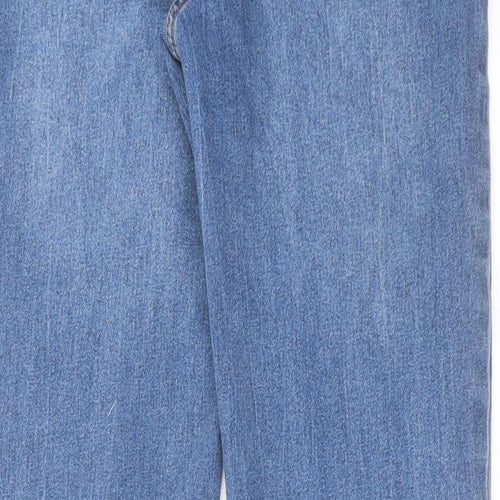 Papaya Womens Blue Cotton Straight Jeans Size 10 L27 in Regular Button