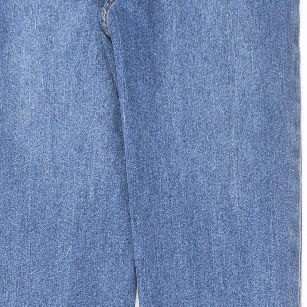 Papaya Womens Blue Cotton Straight Jeans Size 10 L27 in Regular Button