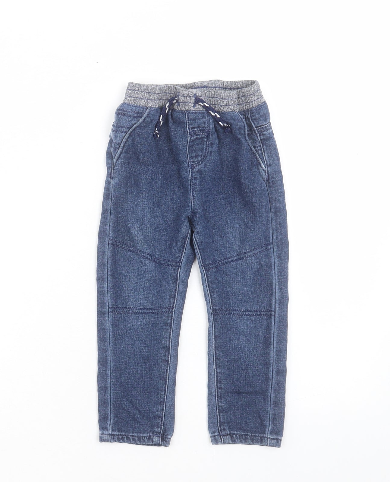 Nutmeg Boys Blue Cotton Capri Jeans Size 12-18 Months Drawstring