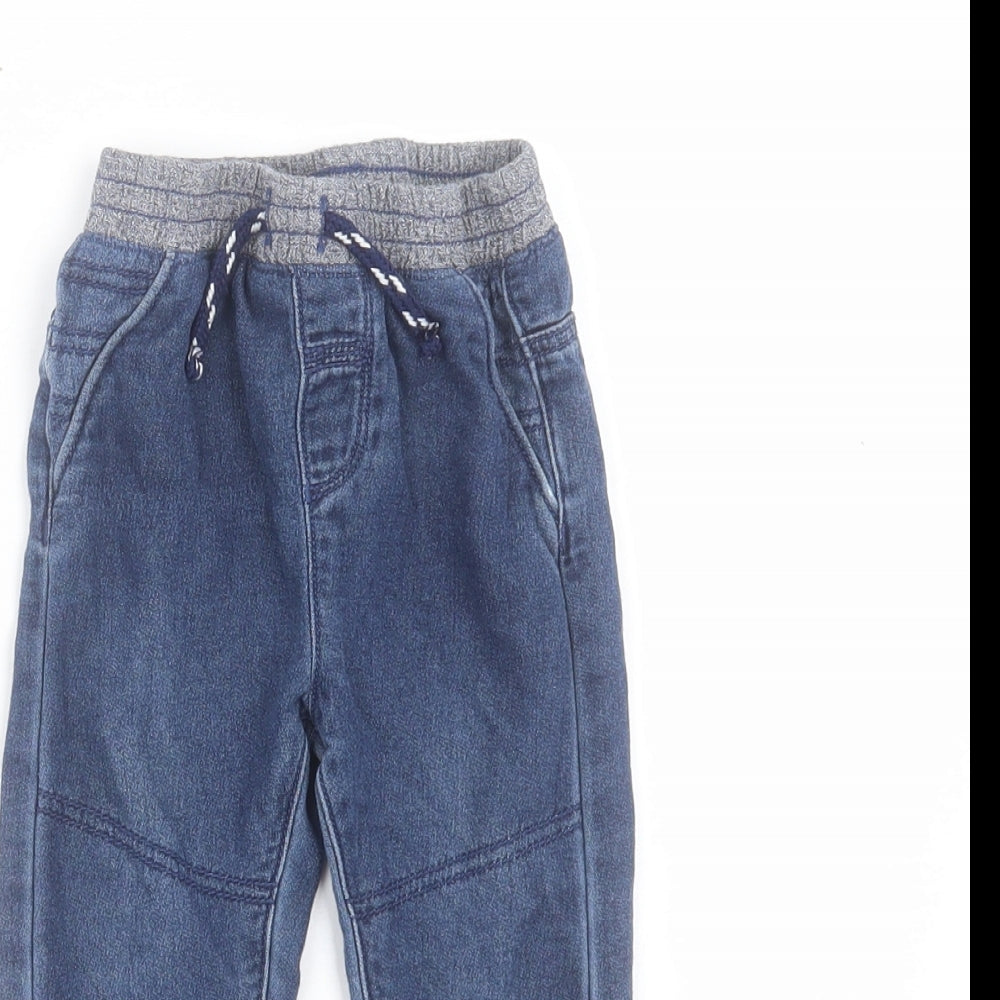 Nutmeg Boys Blue Cotton Capri Jeans Size 12-18 Months Drawstring