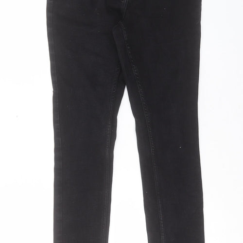 NEXT Womens Black Cotton Skinny Jeans Size 10 L29 in Regular Button