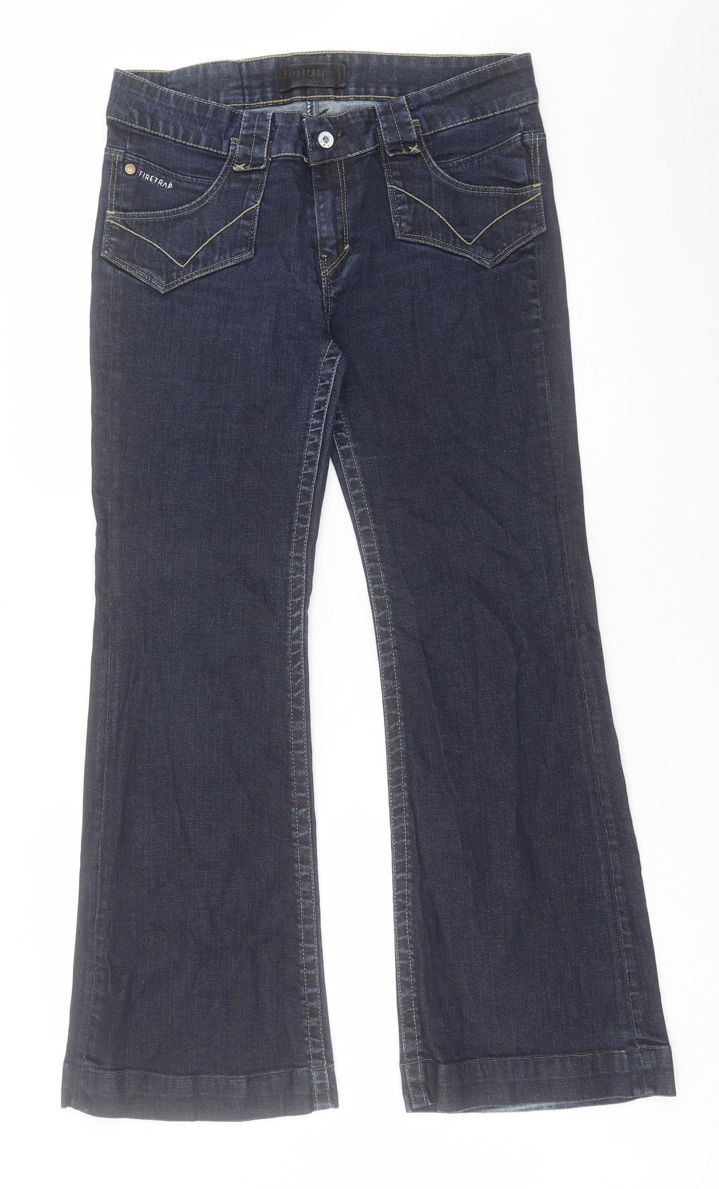 Firetrap Mens Blue Cotton Bootcut Jeans Size 34 in L34 in Regular Button - Long Leg