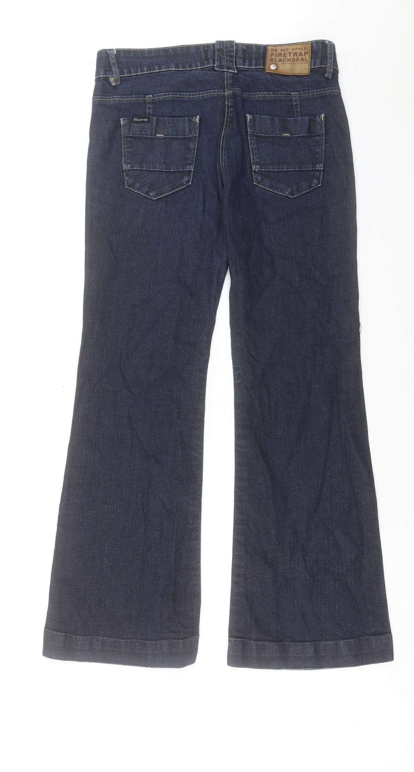 Firetrap Mens Blue Cotton Bootcut Jeans Size 34 in L34 in Regular Button - Long Leg