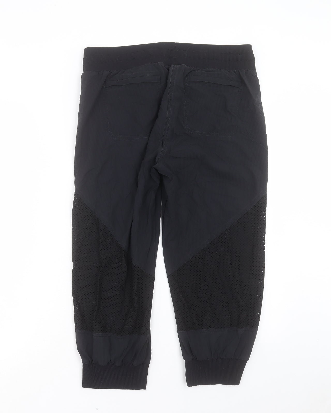 Laura Jane Active Womens Black Polyester Cropped Trousers Size M L21 in Regular Drawstring