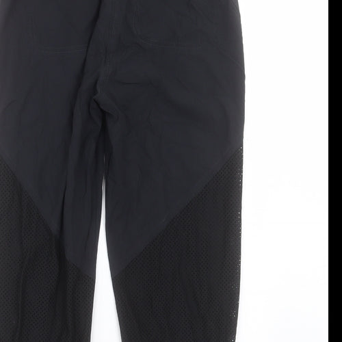 Laura Jane Active Womens Black Polyester Cropped Trousers Size M L21 in Regular Drawstring