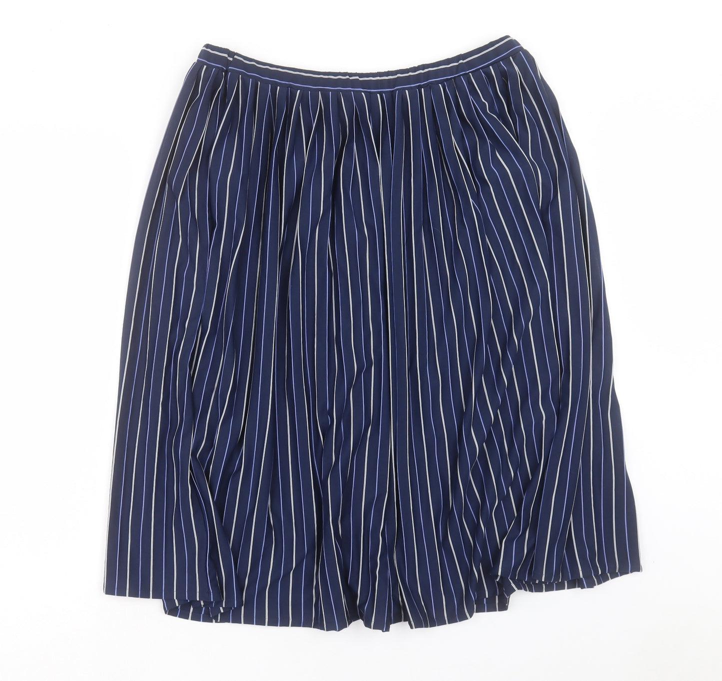 St.Micheal Womens Blue Striped Polyester A-Line Skirt Size 20