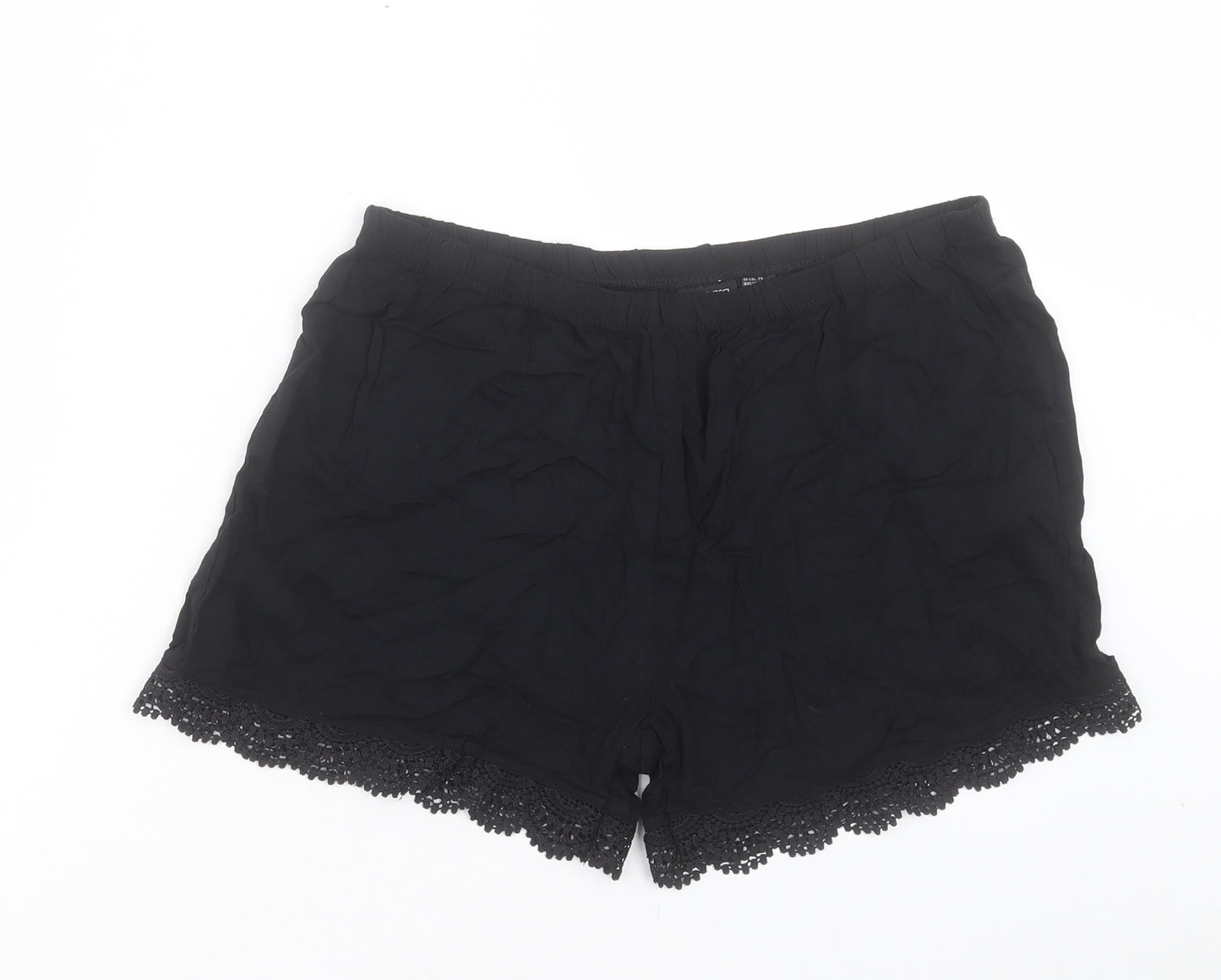 ESMARA Womens Black Viscose Bermuda Shorts Size 14 L3 in Regular Pull On