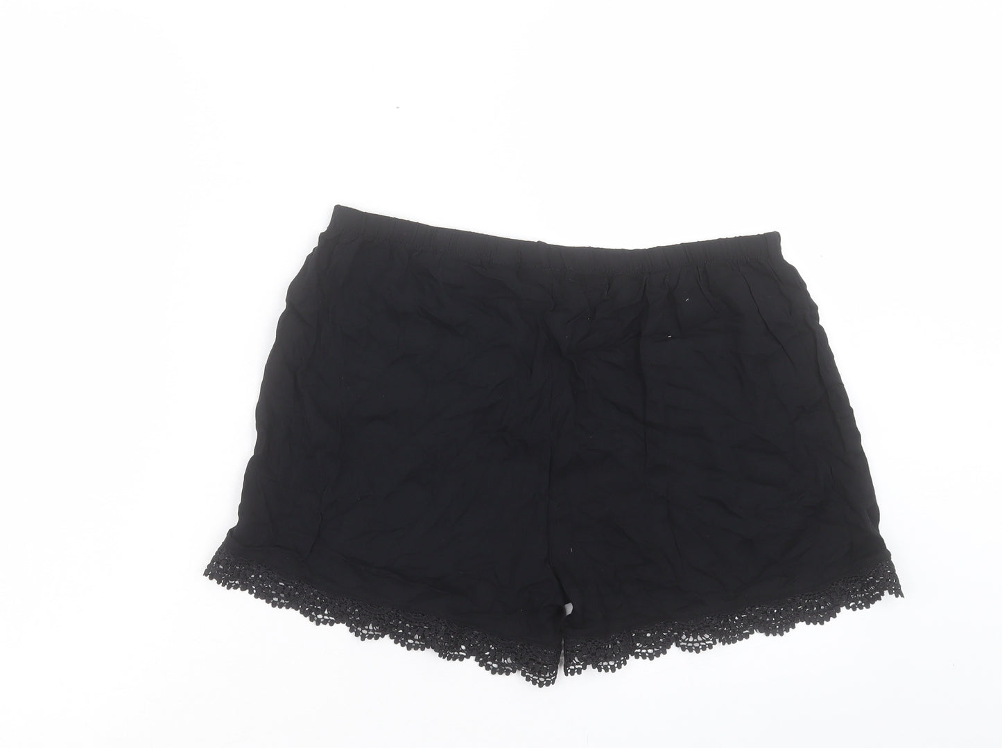ESMARA Womens Black Viscose Bermuda Shorts Size 14 L3 in Regular Pull On