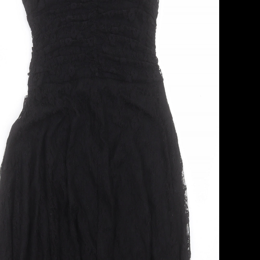 Select Womens Black Nylon Fit & Flare Size 8 V-Neck Pullover