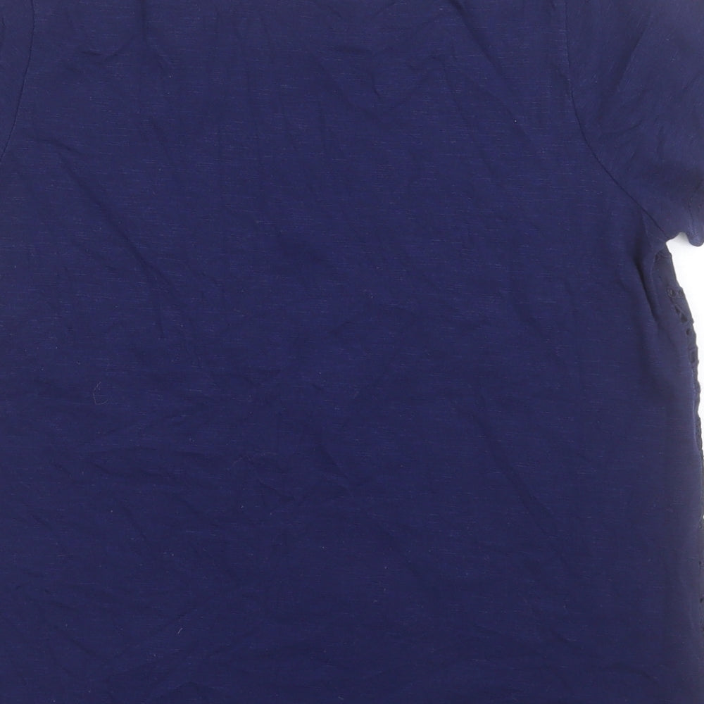 INTUITION Womens Blue Cotton Basic T-Shirt Size 12 Crew Neck