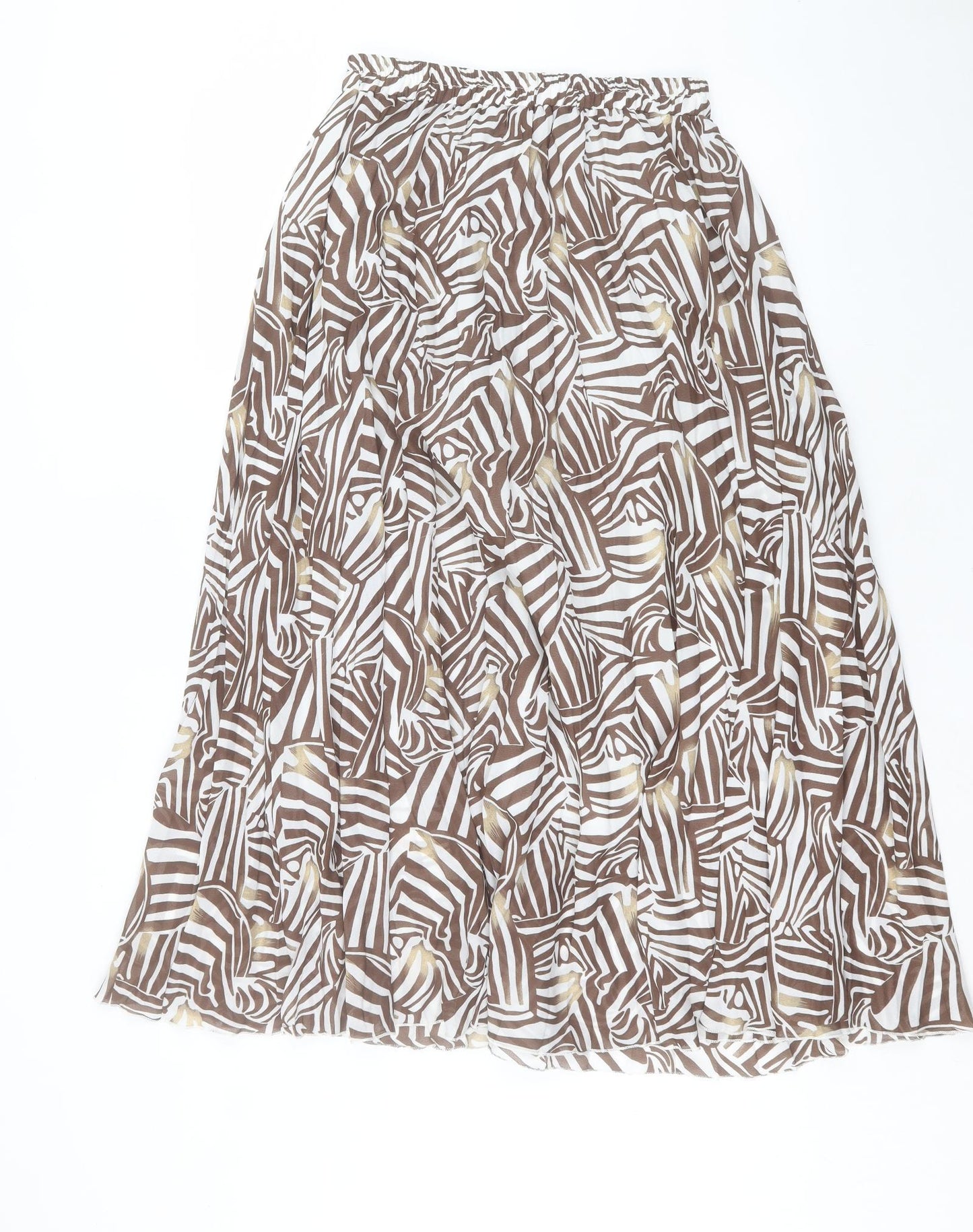 bpc Womens Brown Geometric Polyester A-Line Skirt Size 10