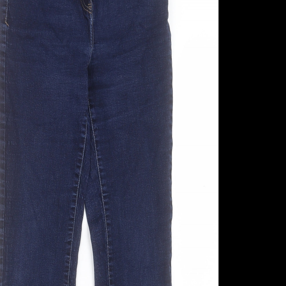 NEXT Womens Blue Cotton Straight Jeans Size 12 L28 in Regular Button