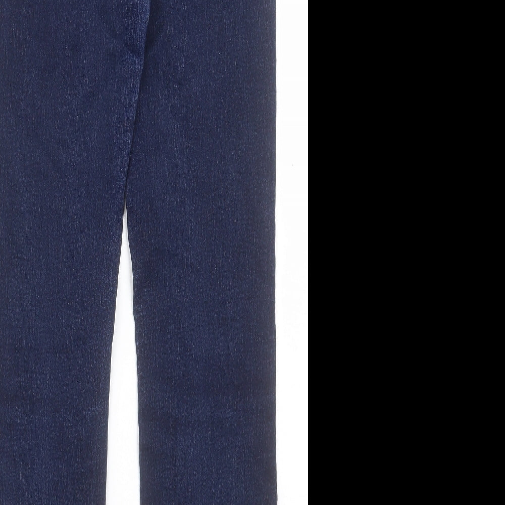NEXT Womens Blue Cotton Straight Jeans Size 12 L28 in Regular Button