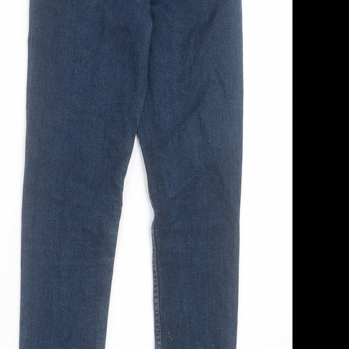 F&F Boys Blue Cotton Skinny Jeans Size 12-13 Years Regular Button