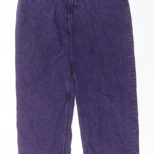 H&M Womens Purple Cotton Straight Jeans Size 32 in L28 in Regular Button