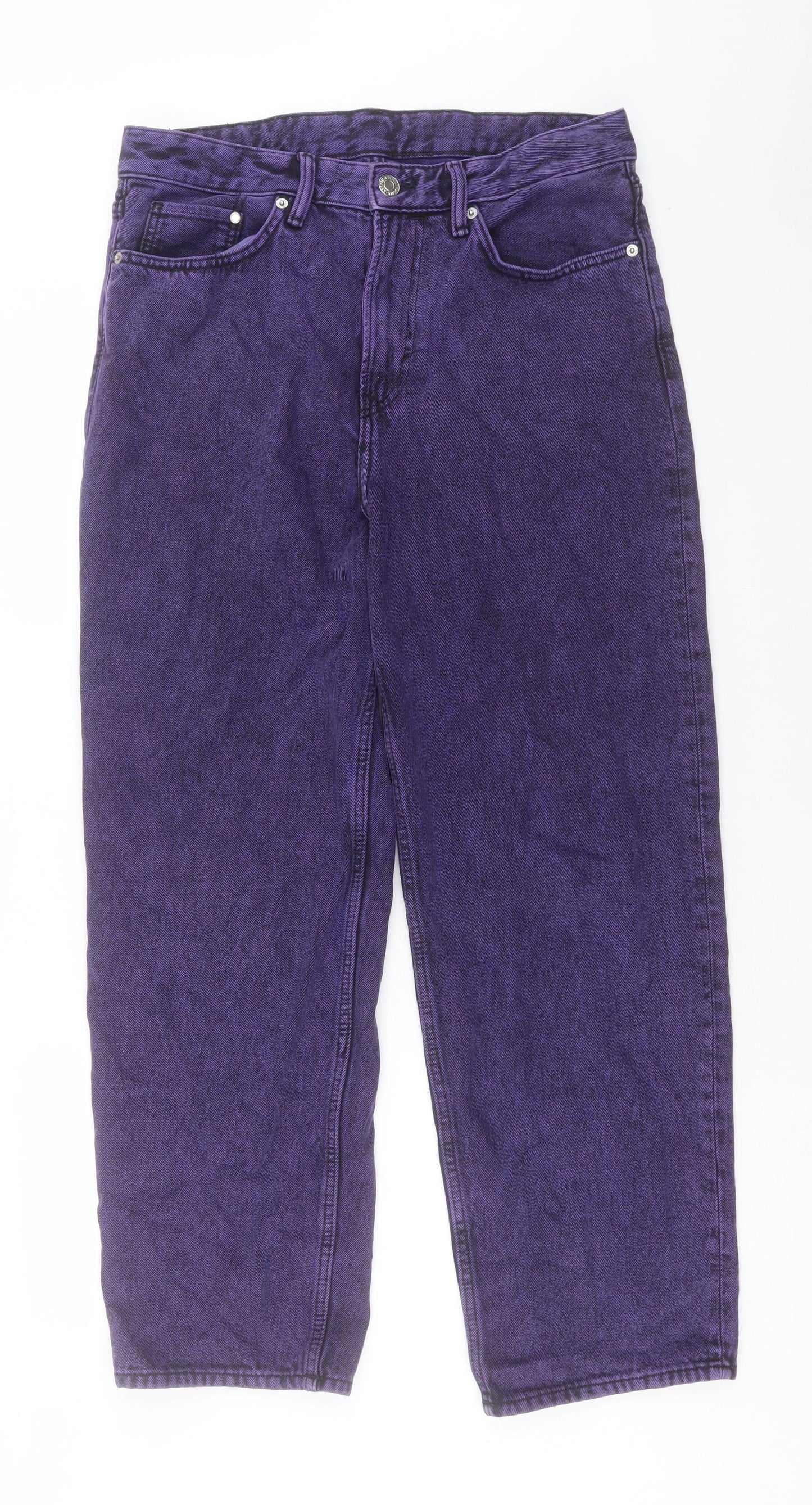 H&M Womens Purple Cotton Straight Jeans Size 32 in L28 in Regular Button