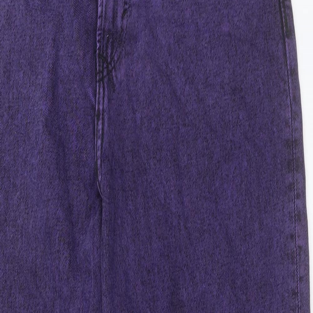 H&M Womens Purple Cotton Straight Jeans Size 32 in L28 in Regular Button