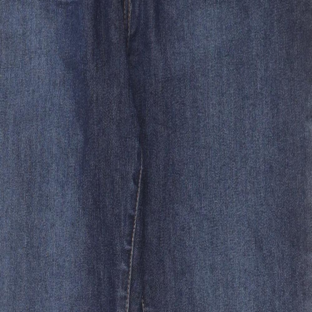 Matalan Womens Blue Cotton Straight Jeans Size 14 L31 in Regular Button