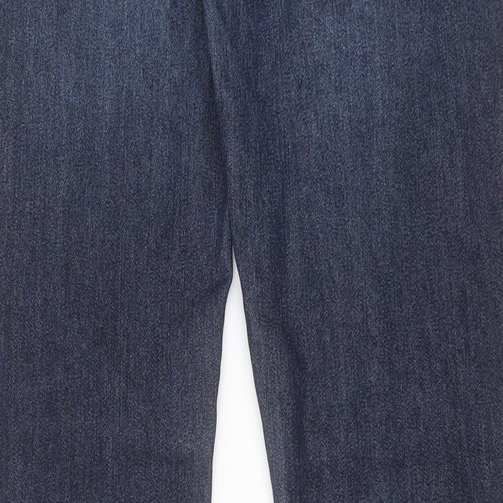 Matalan Womens Blue Cotton Straight Jeans Size 14 L31 in Regular Button